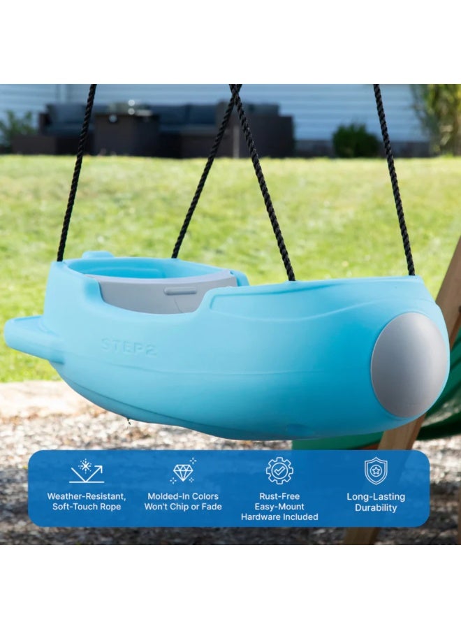 Step2 Blue Rocket Swing for Two, Indoor and Outdoor Swing Playset for Kids, Includes T Bar Handles and Seatbealts, Lightweight and Strong Design Suitable for Boys and Girls Aged 2+ - Image 5